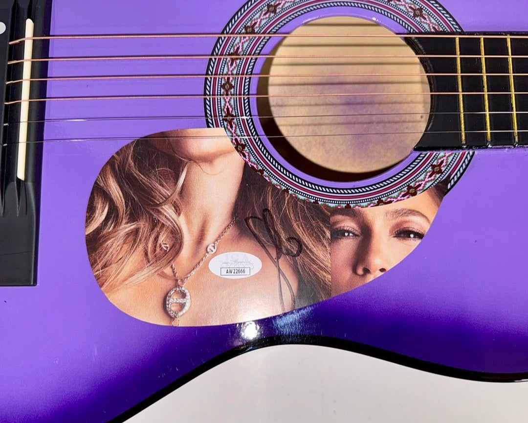 Jennifer Lopez Signed Purple Guitar - JSA COA #02